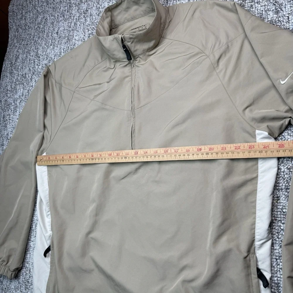 Nike Golf Pullover Mens XL Windbreaker 1/4 Zip Long Sleeve Beige 263522-235